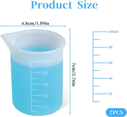 Vin Beauty 2Pcs Silicone Laundry Detergent Cup, Laundry Detergent Measuring Cup, Silicone Dispenser Cups Reusable