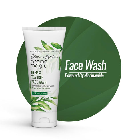 Neem & Tea Tree Face Wash with Niacinamide, Deep Cleansing & Pore Tightening, 3.38 Fl Oz