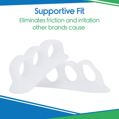 VIVEsole Hammer Toe Corrector, 4pc Cushioned Gel Straightener Loops, Toe Support Cushion Brace for Bunion Foot Relief