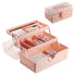 Pink Makeup Storage - Tackle Box for Women with Handle, Portable 3 Layers Makeup Case Organizer for Home.