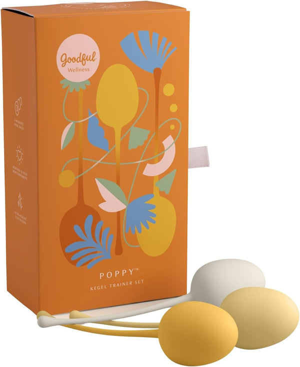 VitaBoost Goodful Wellness Poppy Kegel Trainer Set Premium Kegel Exercise Balls for Pelvic