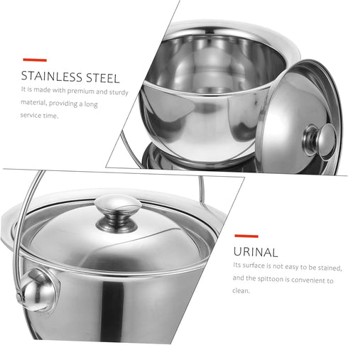 Stainless Steel Urine Bucket Male Urine Bottle Bed Pan Handheld Potty Car Urinals for Men Urinals for Women Portable