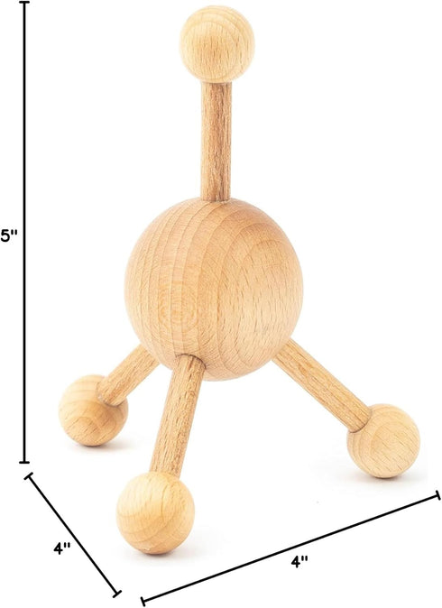 tuuli Accessories Trigger Point Massage Tool, Multi-Functional Wooden Handheld Massager for Back, Neck, Shoulder