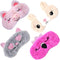 4 Pack Sleeping Mask for Girls, Cute Plush Blindfold Eye Cover for Kids, Teens, Women, Travel Nap Night Sleeping