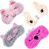 4 Pack Sleeping Mask for Girls, Cute Plush Blindfold Eye Cover for Kids, Teens, Women, Travel Nap Night Sleeping
