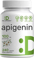 Apigenin 100mg Per Serving - 240 Capsules, Raw Plant Extract from Chamomile Flower, Sleep & Relaxation Supplement