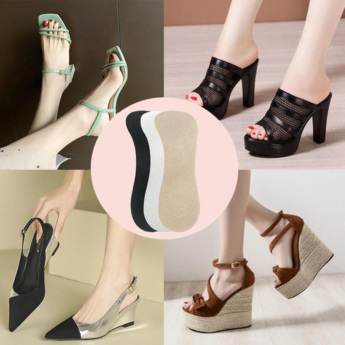 (2 Pairs) Weight Shifting Insoles for High Heels, Gel Cushion Inserts for Pain Relief, Self-Adhesive Anti-Slip Heel Pad