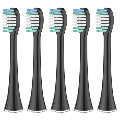 Replacement Toothbrush Heads - Compatible with AquaSonic Black Series, Vibe Series, Pack of 5