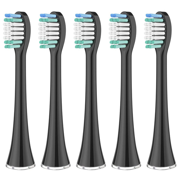 Replacement Toothbrush Heads - Compatible with AquaSonic Black Series, Vibe Series, Pack of 5