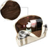 Large Makeup Bag for Purse, Luxury Women Cosmetic Bags Designer Toiletry Travel Organizer (Beige)