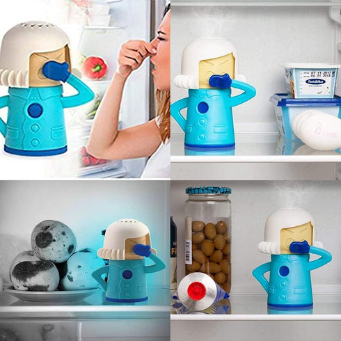 Abnaok 2PCS Angry Mom Microwave Cleaner and Chilly Mama Fridge Deodoriser, Clean in Minutes with English Manual