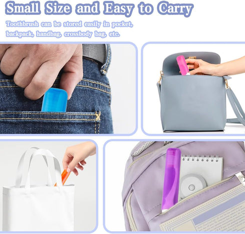 Travel Toothbrush Set - 24PCS Mini Soft Portable Toothbrush with Cover, Individually Wrapped for Camping and Home