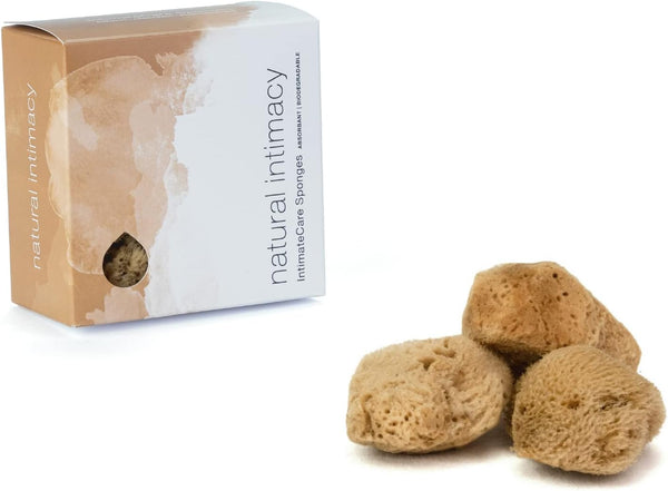 Natural Intimacy IntimateCare Sea Sponges. 3X 5.5-6.5cm Mediterranean Sponges in Plastic Free Packaging. Absolute