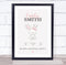 The Card Zoo New Baby Birth Details Christening Nursery White Rabbit Girl Keepsake Gift Print