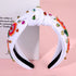 Summer Headband for Women, Beaded Flower Palm Leaf Watermelon Fruit Headband, Rhinestone Jeweled Boho Accessories