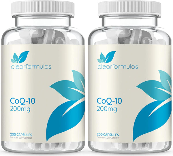 ClearFormulas Pure CoQ10 200mg, 200 Capsules (2 Pack), Quick Absorption, Non-GMO