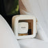Prite Small Makeup Bag for Women, Portable Clear Cosmetic Bag with Gold Zipper (Beige)