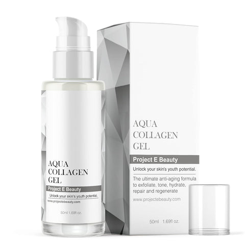 Project E Beauty Aqua Collagen Gel, 24-Hour Hydration, Anti-Aging Brightening Treatment, 50ml