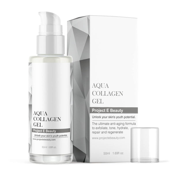 Project E Beauty Aqua Collagen Gel, 24-Hour Hydration, Anti-Aging Brightening Treatment, 50ml