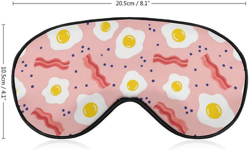 Sleep Mask,Eggs Bacon Dots Pink Eye Masks with Adjustable Strap for Sleeping,Block Light Eye Sleep Shade Cover