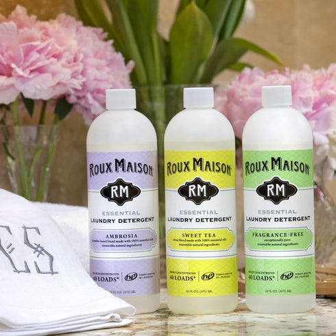All Natural HE Liquid Laundry Detergent, Odor Eliminator & Non-Toxic Stain Remover, 16oz, Essential, Fragrance Free.