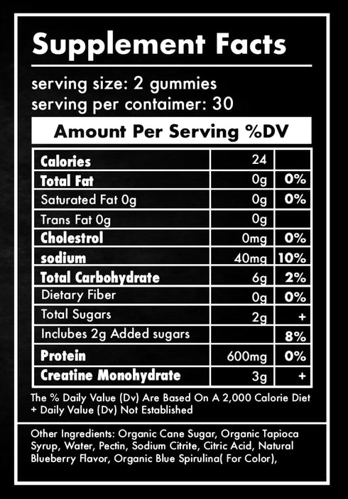 Nitro Supplements Creatine Monohydrate Gummies, 60ct, 30 Servings