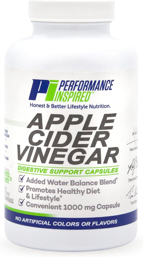 Performance Inspired Nutrition Apple Cider Vinegar Natural Capsules - Supports Healthy Weight Loss, Blood Sugar &