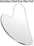 YOFAN Mirror Polished Gua Sha Massager - Stainless Steel Face Tool for Gliding & Relaxation, with Pouch