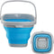 Collapsible Mop Bucket and Ice Bucket - 5L (1.3 Gallon) Portable Silicone Dust Mops Bucket for Household Cleaning