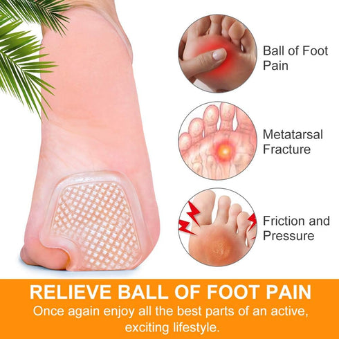 Metatarsal Pads Gel Cushions 8 Count, Protect and Relieve Ball of Foot, Sesamoid, Metatarsal Pain - 4 Pairs