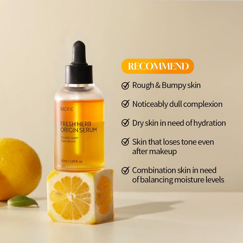 NACIFIC Fresh Herb Origin Facial Serum, 1.69fl.oz 50ml with Vitamin B, C and Botanical Oil Essence for All Skin Types