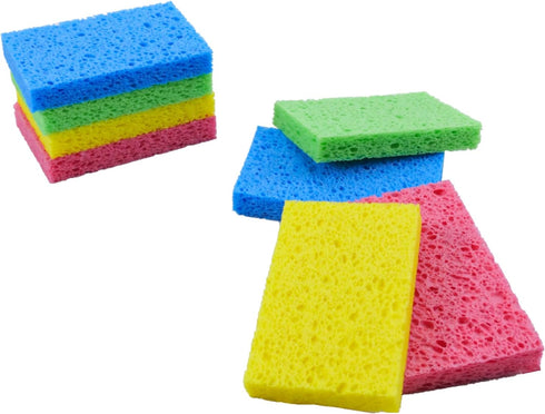 Cellulose Pop Up Sponges, Large, Natural and Compressed, Multiple Use for Dishes Washing, Kitchen Cleaning, 8 Pack