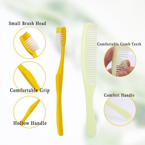 20 Pack Disposable Toothbrushes with Toothpaste and Comb Set, Individually Wrapped Travel Toothbrushes Kit