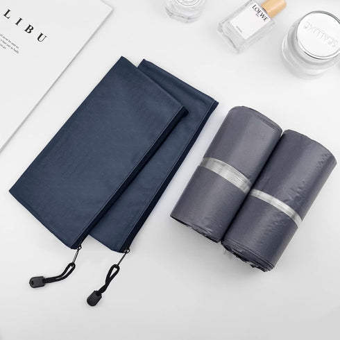 Sanitary Napkin Disposal Bags - 200pcs Gray Opaque Bags and 2 Dark Blue Storage Bags for Feminine Disposal