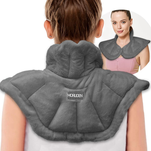 Microwavable Heated Neck Wrap Warmer and Shoulder Weighted Heating Pad for Hot and Cold Compress