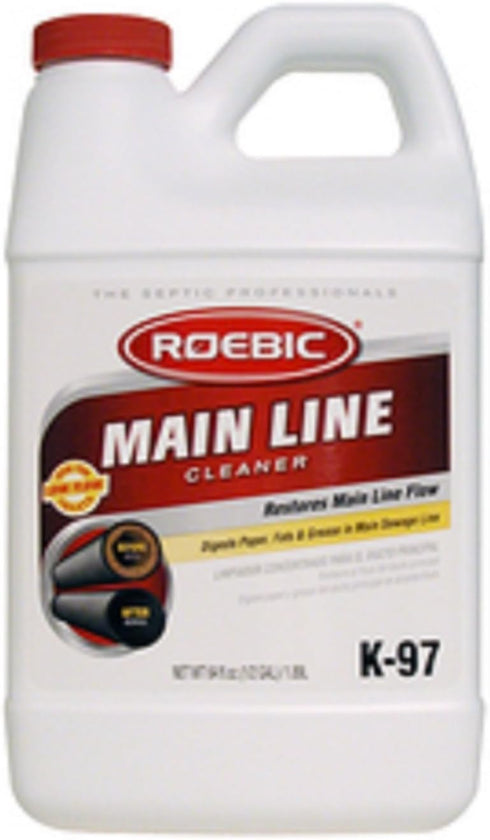 Roebic K-97 Main Line Cleaner, Exclusive Bacteria Digests Paper, Fats, and Grease in Sewer and Septic Systems, 32 Ounces & K-57-Q Septic System Cleaner, 32 Ounces