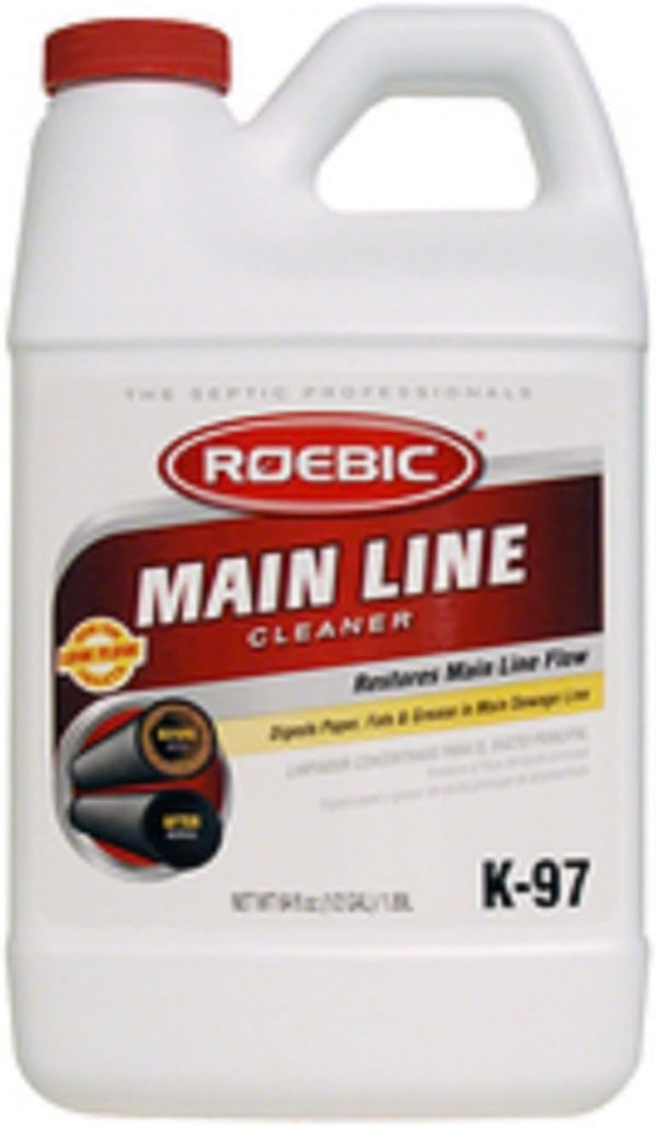 Roebic K-97 Main Line Cleaner, Exclusive Bacteria Digests Paper, Fats, and Grease in Sewer and Septic Systems, 32 Ounces & K-57-Q Septic System Cleaner, 32 Ounces