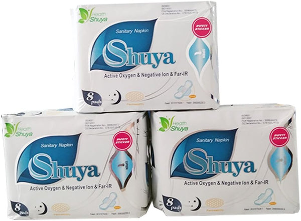 SHUYA Patented Anion Overnight Maxi Pads for Women with Wings for Heavy Flow,