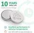10 Count CR2450 Battery 3V Lithium Battery, 10 Years Shelf Life for Key Fob, Remotes, Flameless Candles