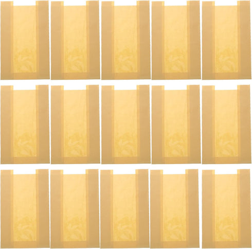 GLEAVI Kraft Paper Bread Bags with Window, Oil-proof Toast Packaging Bags 100pcs