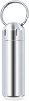 SHD Pill Box Keychain Waterproof Single Chamber Stainless Steel Organizer for Outdoor Travel