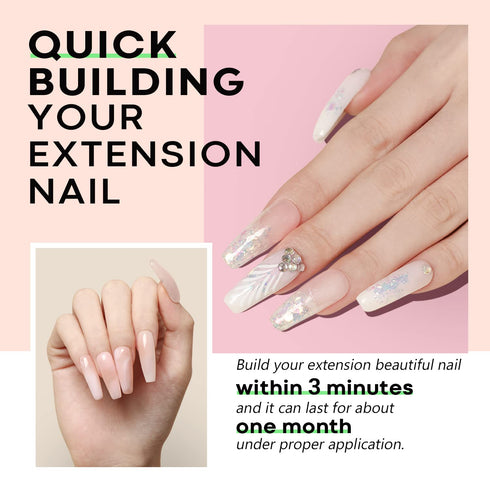 modelones Poly Nail Gel Builder Extension - Nude Nature Color Light Apricot, 50ML
