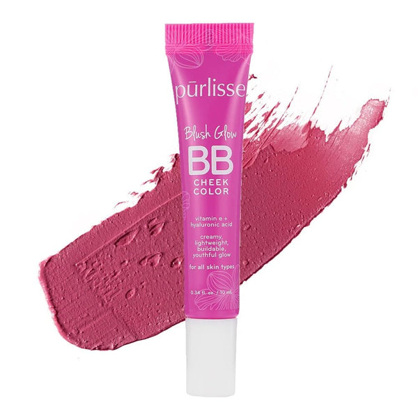 puerlisse Blush Glow BB Cheek Color, Dewy Liquid Blush for Cheeks, Enriched with Vitamin E & Hyaluronic Acid, Pretty