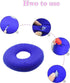 Inflatable Hemorrhoid Pillow with Pump, Butt Pillow for Tailbone Pain Relief, Coccyx Seat Cushion (Blue)