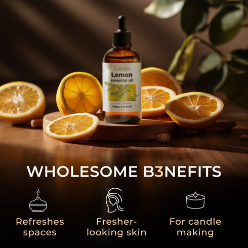 Set Set 2x4 oz Sweet Orange Essential Oil for Diffuser & Lemon Essential Oil for Diffuser - Aromatherapy Grade
