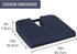 DMI Sloping Back Foam Seat Cushion - Coccyx Pain Relief, Navy, 16 x 18 x 2 – 4 Inches, With Cover