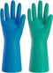 Bamllum 2 Pairs Reusable Kitchen Gloves, Nitrile Rubber Dishwashing Gloves, Flexible Durable (Medium, Green+Blue)