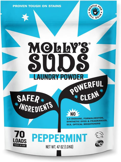 Molly's Suds Original Laundry Detergent Powder, Natural for Sensitive Skin, Earth-Derived Ingredients, 70 Loads
