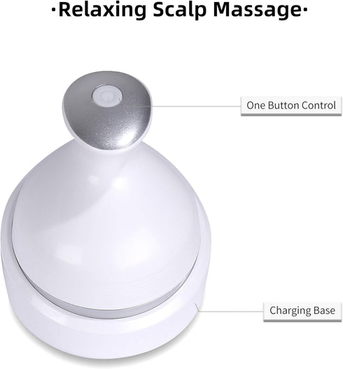 YIFA 4 Electric Scalp Massager Portable Handheld Head Massager with Heads for Your Stress Relax and Full Body Massage