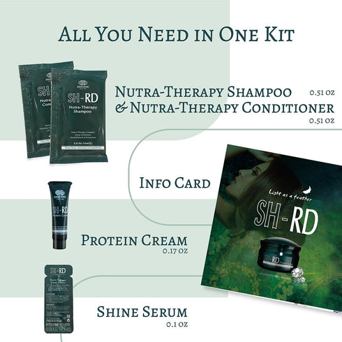 SH-RD Hair Essential Kit for Travel, Nutra-Therapy Shampoo, Conditioner, Shine Serum, Protein Cream